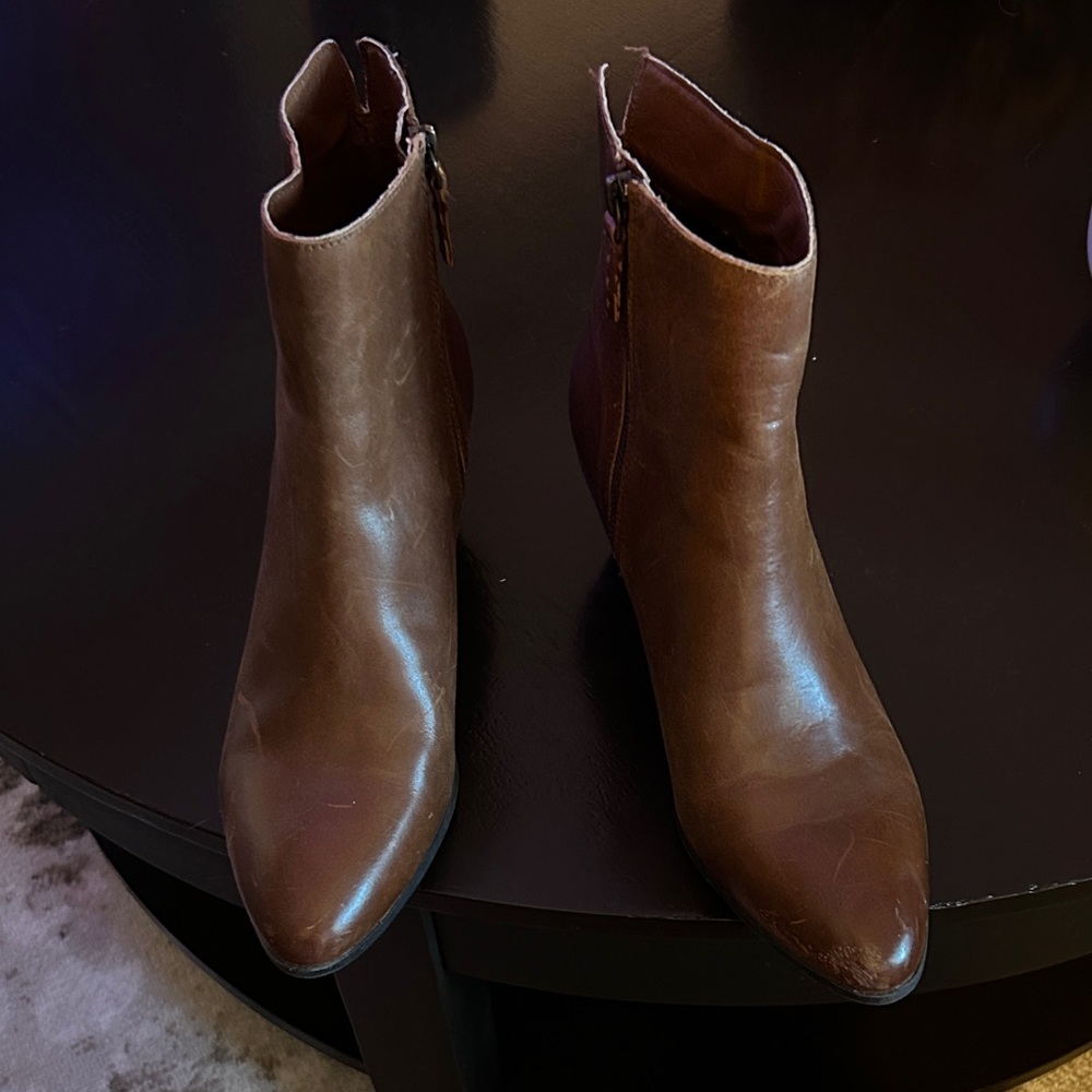 Frye Chestnut Leather Ankle Boots